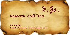 Wambach Zsófia névjegykártya